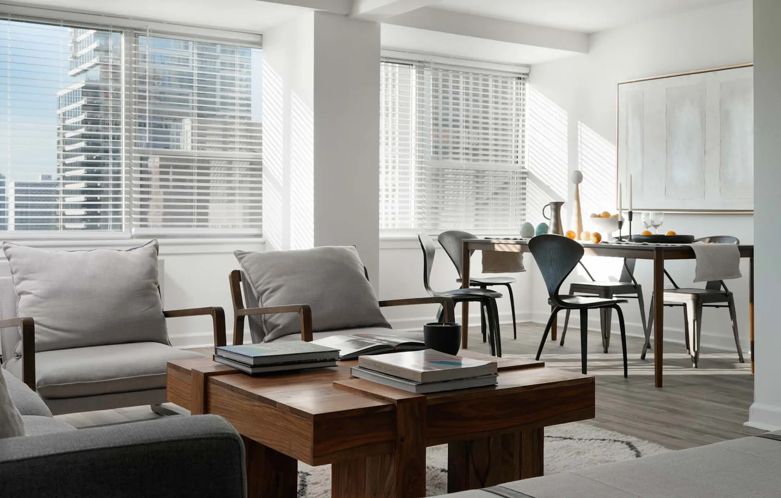 Open concept kitchen with dining area